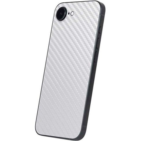 White Carbon Fiber Specialty Texture Material iPhone 16e Skin